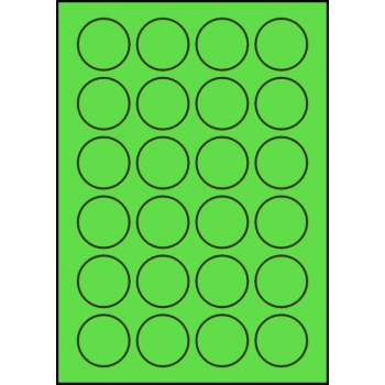 Etykiety A4 kolorowe Kółka Fi 40 mm – zielone